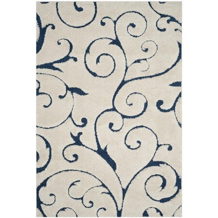 Safavieh Shag Large Rectangle RugsCream & Blue 9 ft. 6 in. x 13 ft. SG455-1165-10